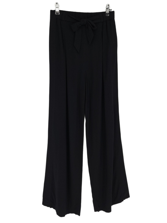 Hurley Pants - Hurley Wide Slit Leg Pants Black High Rise Pull On Stretch Waist Tie Bow Small